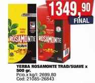 Rosamonte - YERBA TRAD/SUAVE X 500 gr.