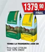 La Tranquera - YERBA  TRANQUERA x500 GR