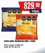 Marolio - TAPA EMP. HOR / CRIO