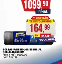 Esencial - BOLSAS P/RESIDUOS