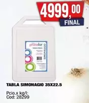 Simonaggio - TABLA SIMONAGIO 35X22.5