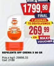 Off - REPELENTE CREMA X 60 GR