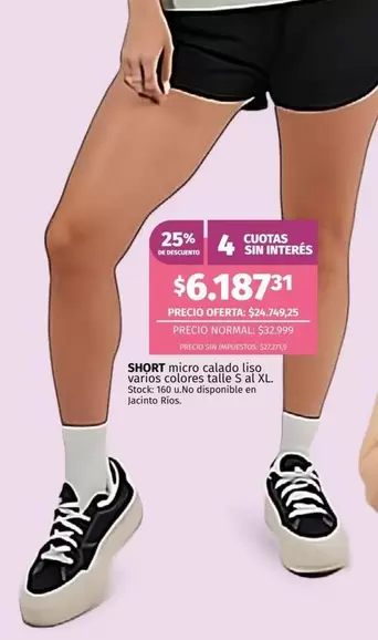 XL - SHORT micro calado liso