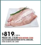 X$ - FILET DE MERLUZON DESPINADO SIN PIEL CONGELADO