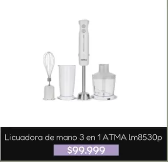 Atma - Licuadora de mano 3 en 1 lm8530p