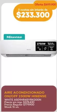 Hisense - ON/OFF 2500W WHITE ASOPHR4SYRKGOON
