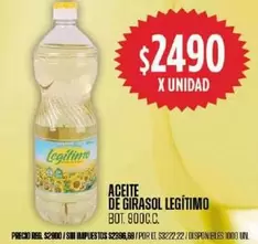 X$ - ACEITE DE GIRASOL LEGÍTIMO
