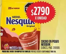 X$ - CACÃO EN POLVO NESQUIK