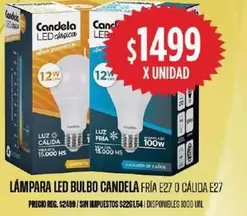 candela - LÁMPARA LED BULBO CANDELA FRÍA E27 O CALIDA E27