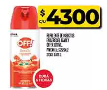 Off - REPELENTE DE INSECTOS ENAEROSOL FAMILY OFFEX