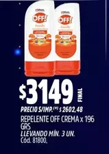 Off - REPELENTE CREMA x 196 GRS