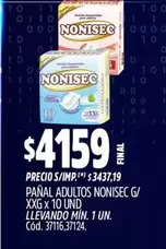 Nonisec - PAÑAL ADULTOS G/ XXG x 10 UND