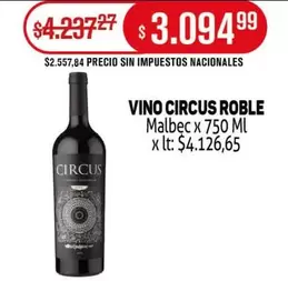 Circus - VINO CIRCUS ROBLE