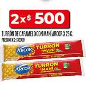 Arcor - TURRÓN DE CARAMELO CON MANI X 25 G