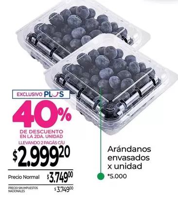 X$ - Arándanos envasados