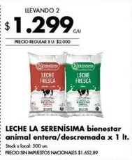 La Serenísima - bienestar animal entera/descremada x 1 lt