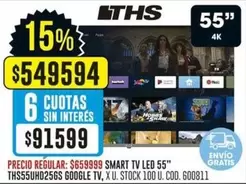 Google - SMART TV LED 55" THS55UHD25GS GOOGLE TV