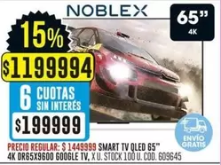 Noblex - SMART TV QLED 65" 4K DR65X9600 GOOGLE TV