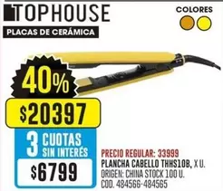 Origen - PLANCHA CABELLO THHS10B