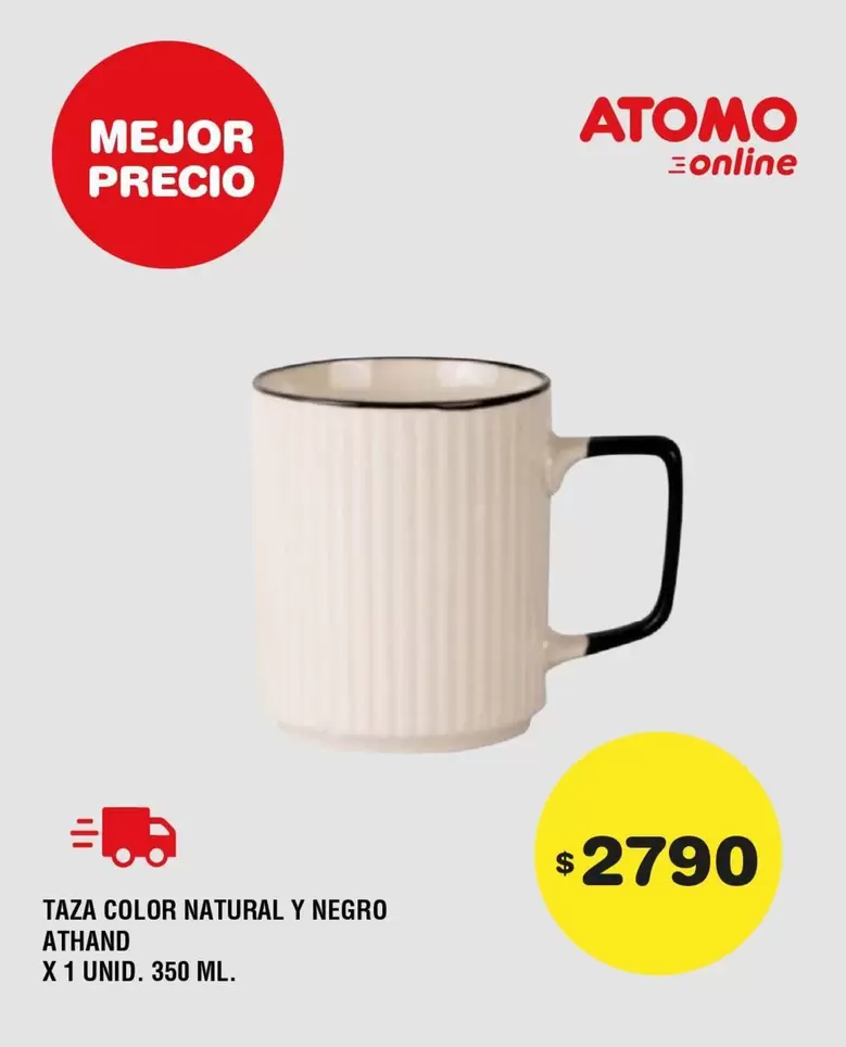 Atomo - TAZA COLOR NATURAL Y NEGRO ATHAND