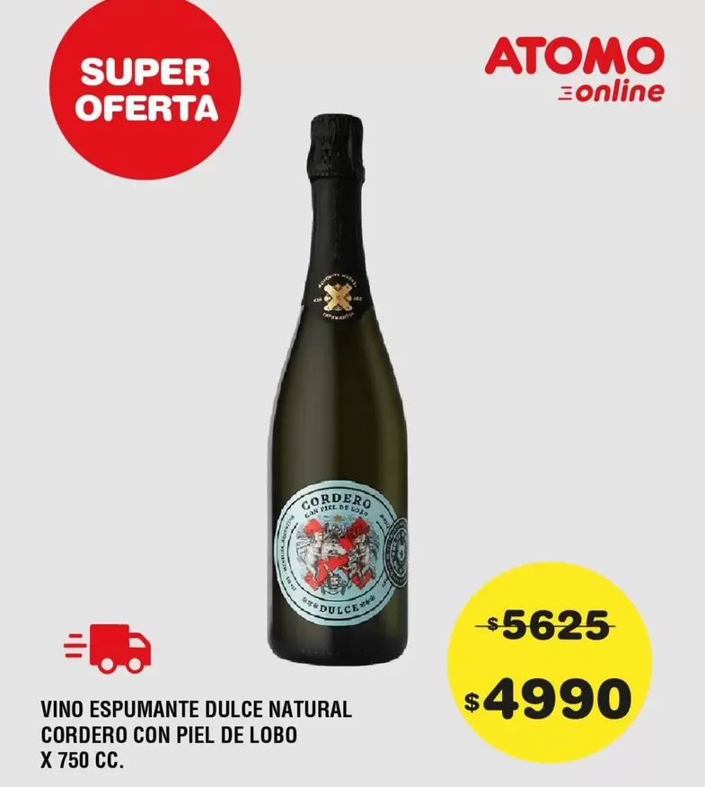 Atomo - VINO ESPUMANTE DULCE NATURAL CORDERO CON PIEL DE LOBO