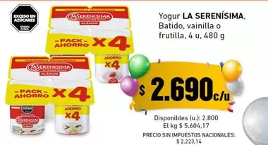 La Serenísima - Yogur