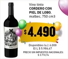 Malbec - CORDERO CON PIEL DE LOBO