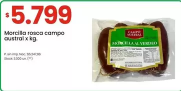 X$ - Morcilla rosca campo austral x kg