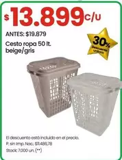Cesto ropa 50 lt.