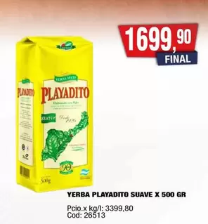 Playadito - PLAYADITO SUAVE X 500 GR