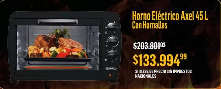 Axel - Eléctrico  45 L Con Hornallas