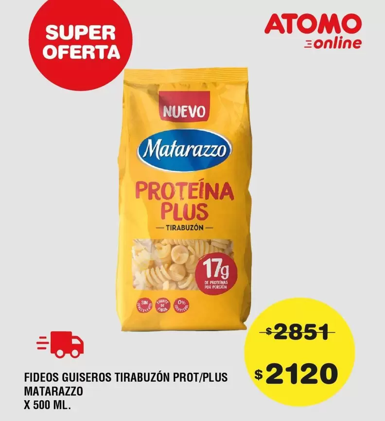 Matarazzo - FIDEOS GUISEROS TIRABUZÓN PROT/PLUS