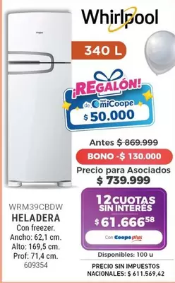 Whirlpool - HELADERA