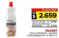 Hileret - Edulcorante Liquido C/Sacarina Pet