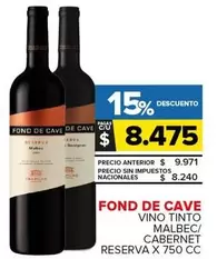 Fond De Cave - Vino Tinto Malbec/Cabernet Reserva