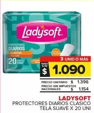 Ladysoft - Protectores Diarios Clasico Tela Suave 