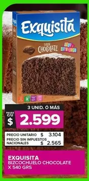 Exquisita - Bizcochuelo Chocolate