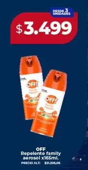 Off - Repelente family aerosol x165ml