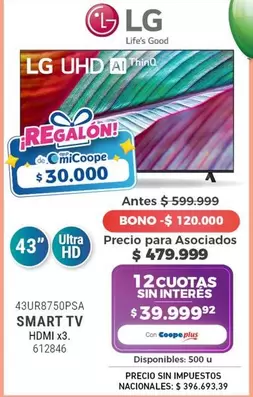 LG - 43UR8750PSA SMART TV