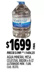 Celestial - AGUA MINERAL MESA BIDON x 6 LT