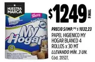My Hogar - PAPEL HIGIENICO MY HOGAR BLANCO 4 ROLLOS x 30 MT