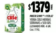 CBSE - HIERBAS SERRANAS x 500 GRS
