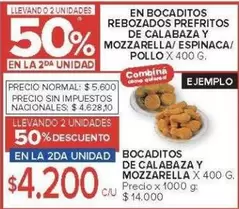 X$ - BOCADITOS DE CALABAZA Y MOZZARELLA/ ESPINACA/ POLLO