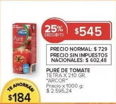 Arcor - PURÉ DE TOMATE