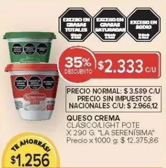 La Serenísima - QUESO CREMA CLÁSICO/LIGHT POTE