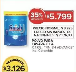 Finish - POLVO PARA LAVAVAJILLA