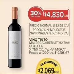 Alma Mora - VINO TINTO MALBEC/CABERNET/SYRAH