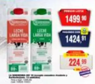 La Serenísima - Leche larga vida entera, descremada y parcialmente descremada