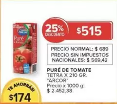 Arcor - PURÉ DE TOMATE