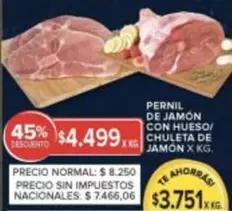 X$ - PERNIL DE JAMON CON HUESO/ CHULETA DE JAMON